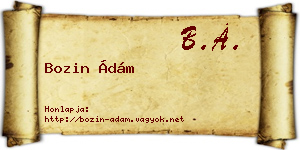 Bozin Ádám névjegykártya